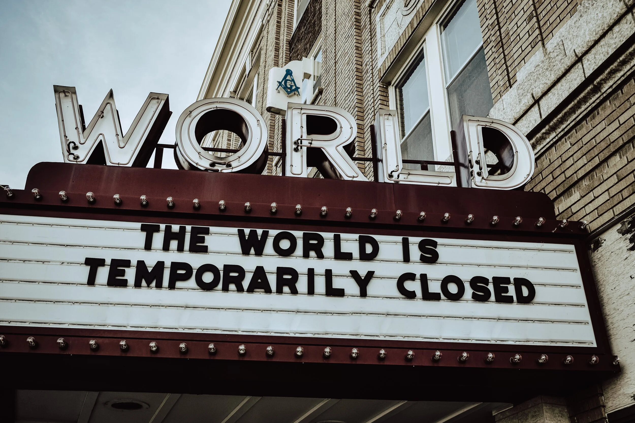 The world temporarily closed during COVID-19 reflecting collective uncertainty and transformation